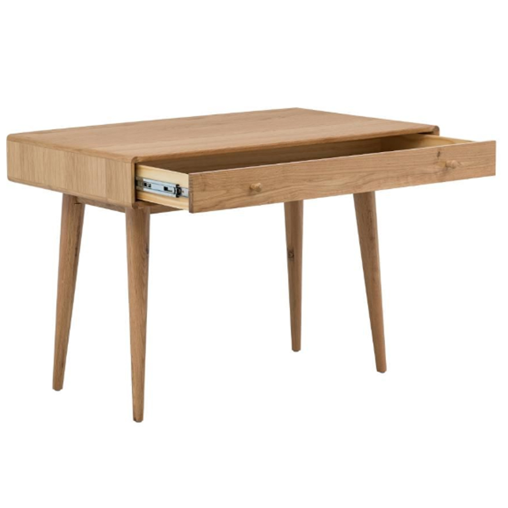 Javion Wooden Laptop Desk With 1 Drawer In Natural Oak