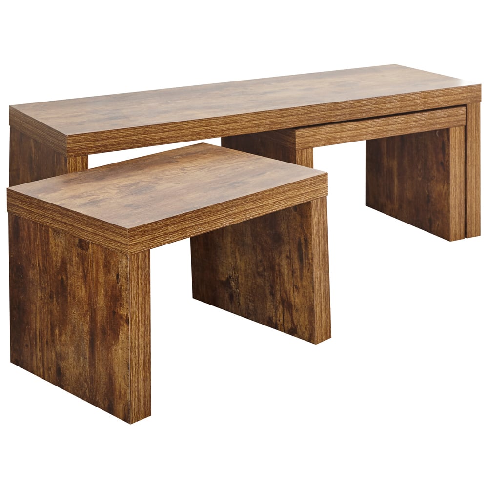 Jawcraig Wooden Nesting Coffee Tables In Brown