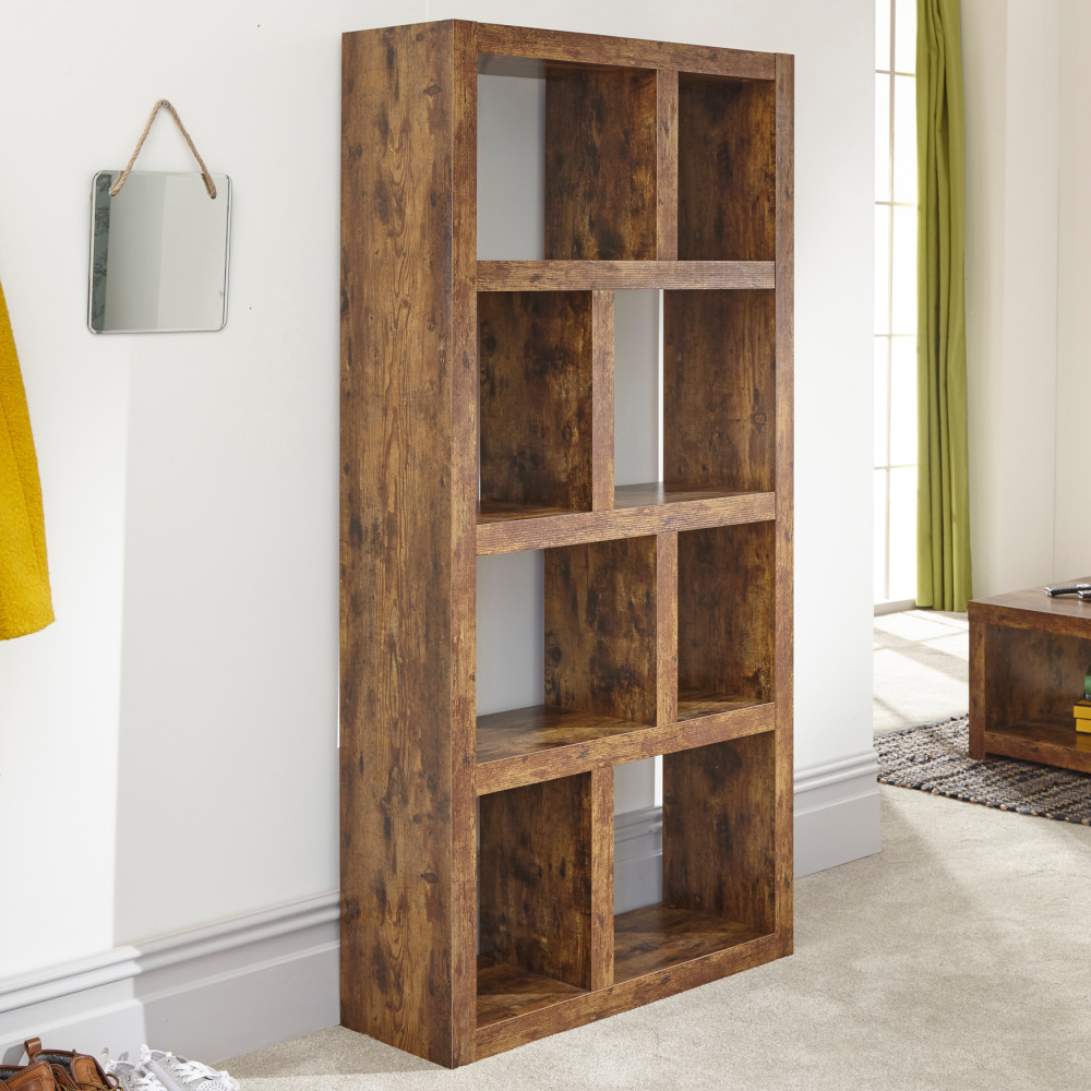 Jawcraig Wooden Shelving Unit With 8 Shelves In Brown