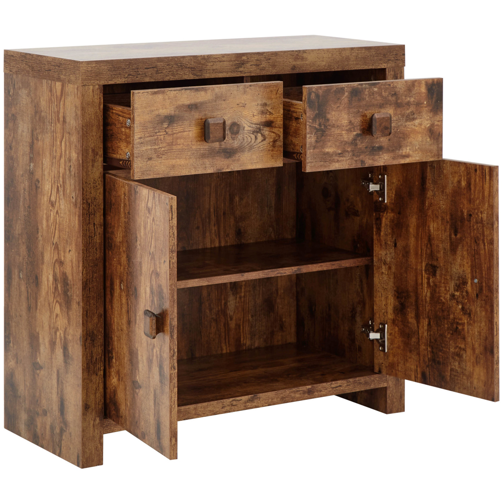 Jawcraig Wooden Sideboard With 2 Doors 2 Drawers In Brown