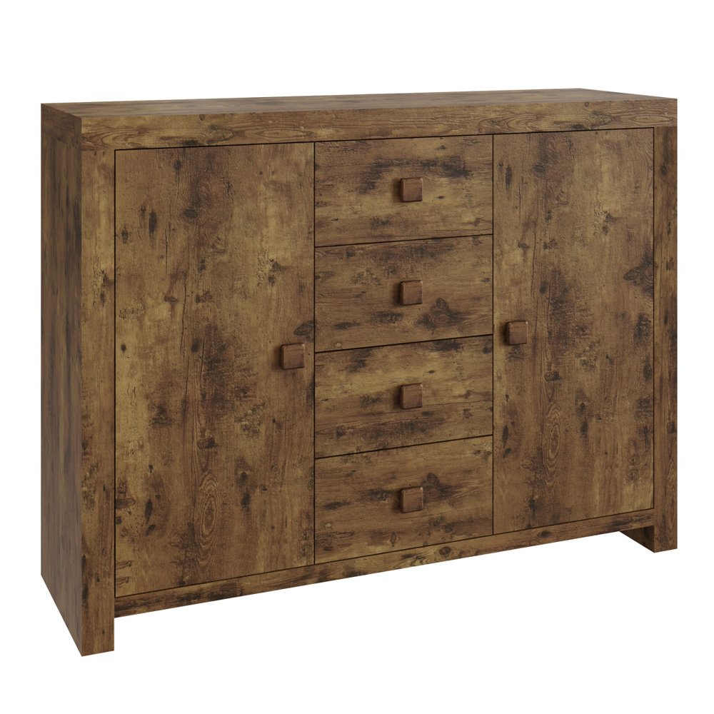 Jawcraig Wooden Sideboard With 2 Doors 4 Drawers In Brown