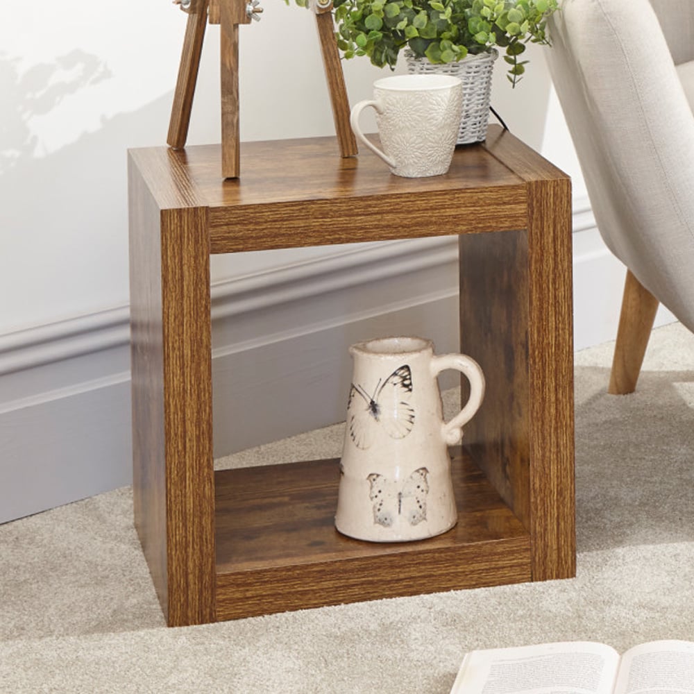 Jawcraig Wooden Square End Table In Brown