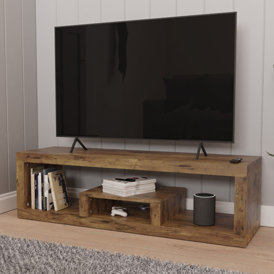 Read more about Jawcraig wooden tv stand in mango wood effect