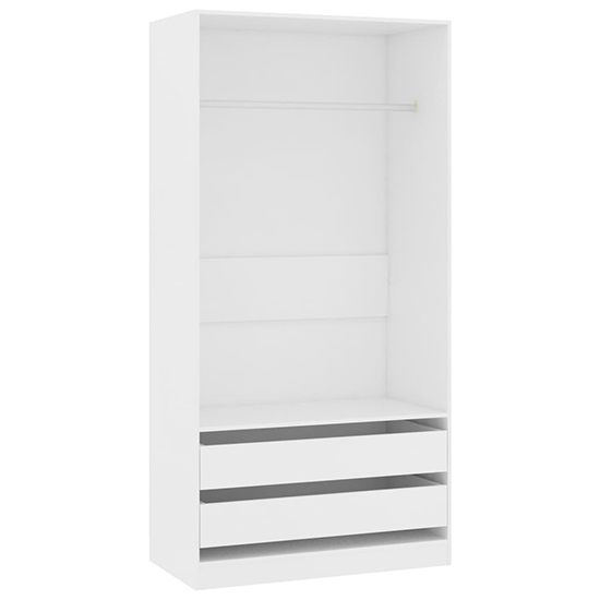 Jaxie Wooden Open Wardrobe With 2 Drawers In White