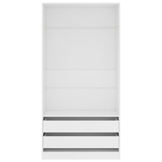 Jaxie Wooden Open Wardrobe With 2 Drawers In White