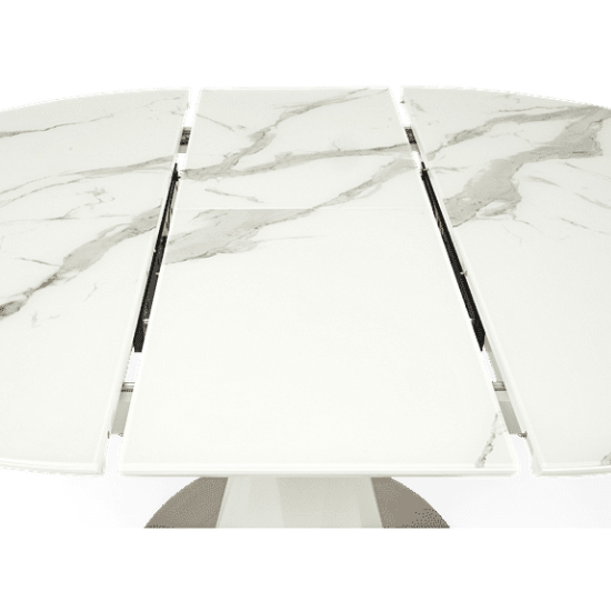 Jaydenia Round Extending Dining Table In White Marble Effect_6