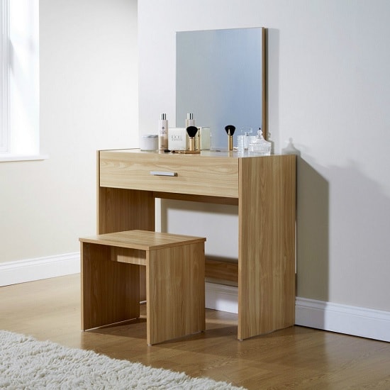 Johnstone Contemporary Wooden Dressing Table Set In Oak_4