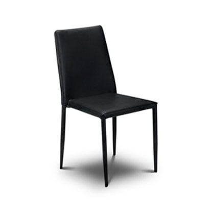 Product photograph of Jeneil Stacking Black Faux Leather Chair from Furniture in Fashion