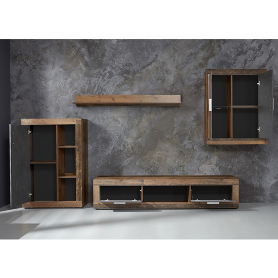 Jazz LED Living Room Furniture Set In Old Wood And Matera_3
