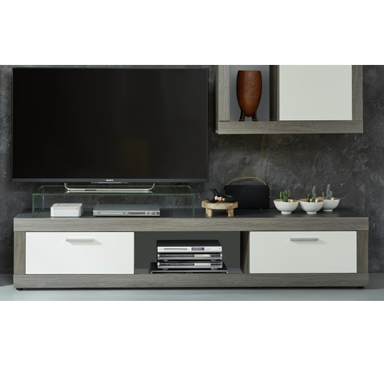 Jazz LED Living Room Furniture Set In White And Smokey Silver_5