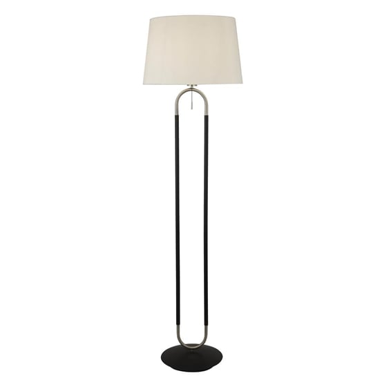 Product photograph of Jazz Velvet Shade Floor Lamp With White And Satin Silver Base from Furniture in Fashion
