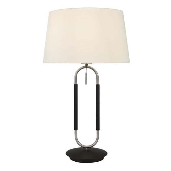 Product photograph of Jazz Velvet Shade Table Lamp With White And Satin Silver Base from Furniture in Fashion