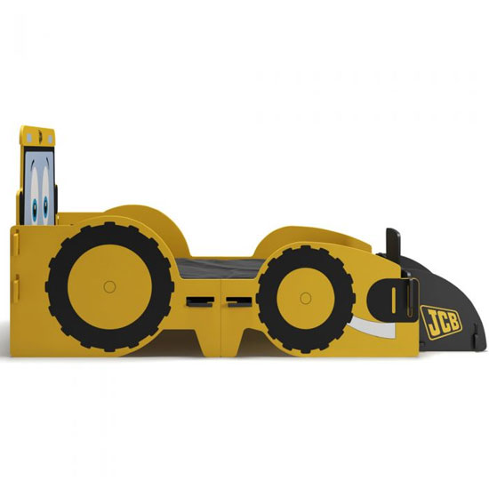 JCB Junior Kids Bed In Yellow With Screen Printed Graphics