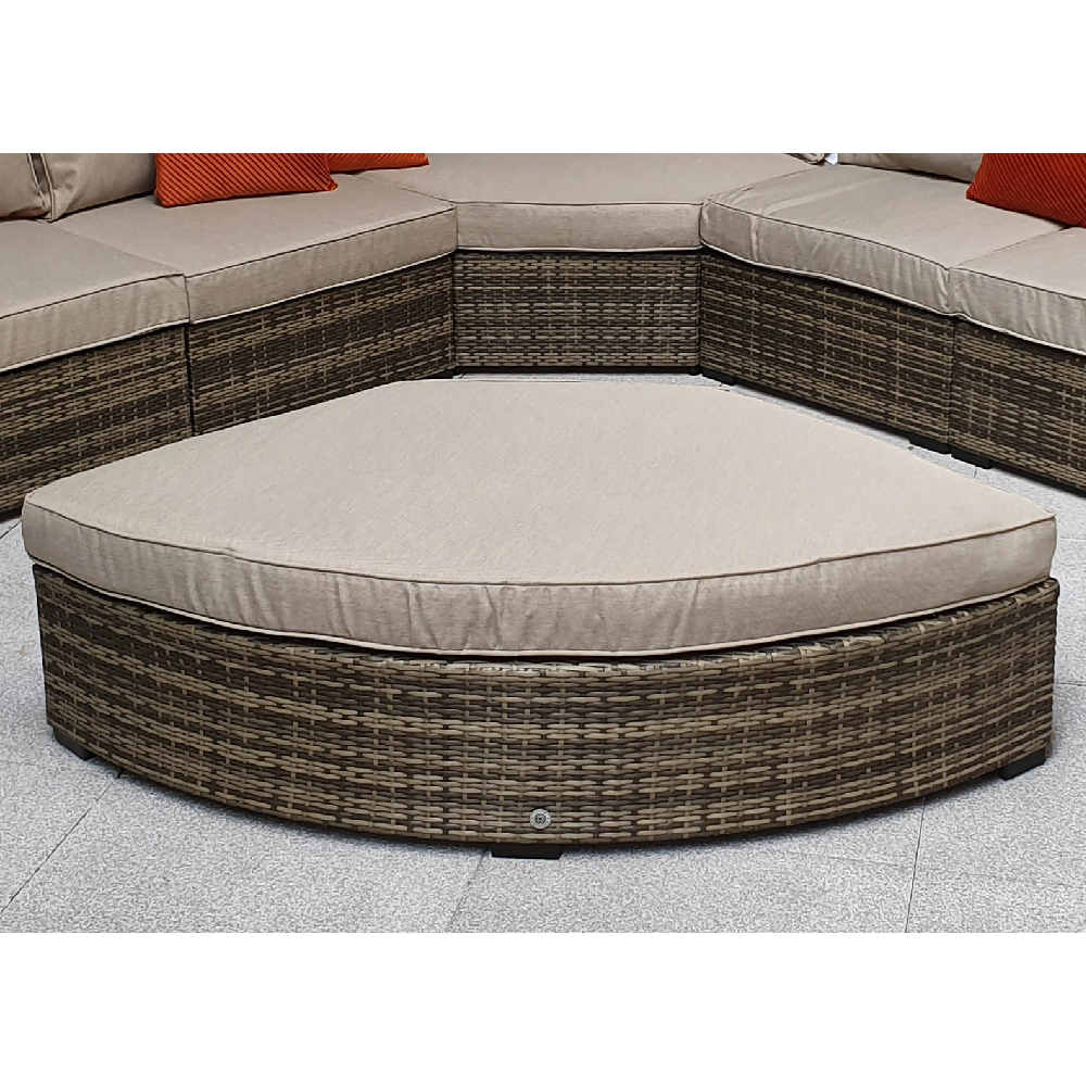 Jeana Rattan Garden Corner Sofa Set With 2 Side Tables In Brown