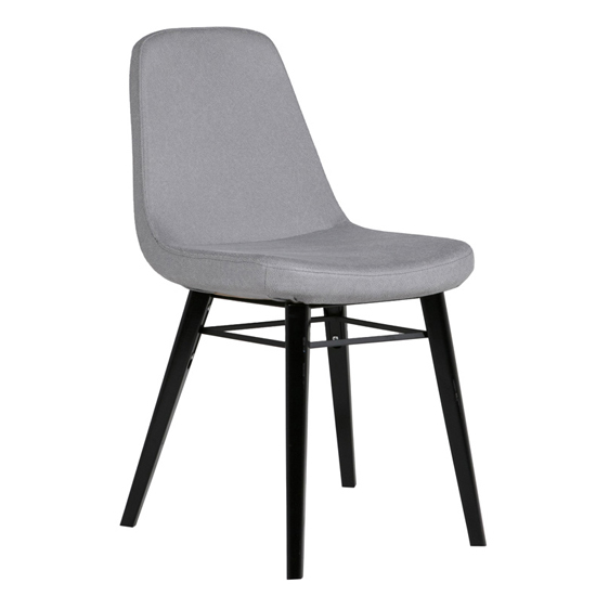 Product photograph of Jecca Fabric Dining Chair With Black Legs In Grey from Furniture in Fashion