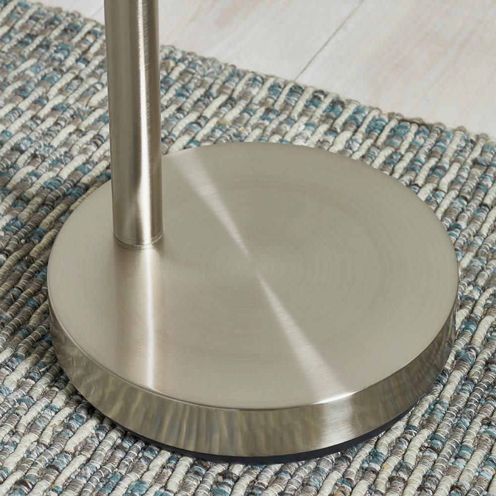 Jeddah 5 Light White Shades Floor Lamp In Satin Nickel
