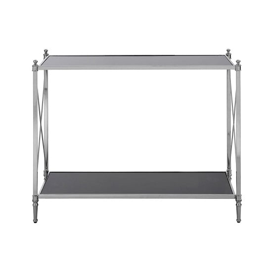 Jefferson Mirrored Console Table In Black And Silver Frame_2