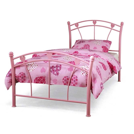 Jemima Metal Small Single Bed In Pink
