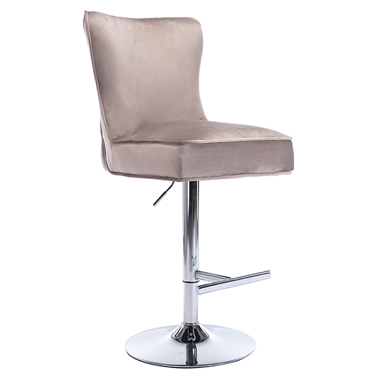 Jemona Mink Velvet Bar Stools In Pair Furniture in Fashion