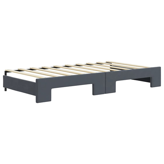 Jena Velvet Daybed With Guest Bed And Mattress In Dark Grey