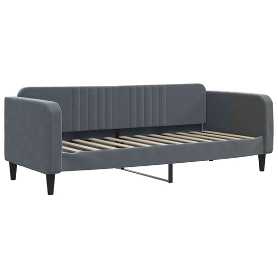 Jena Velvet Daybed With Mattress In Dark Grey