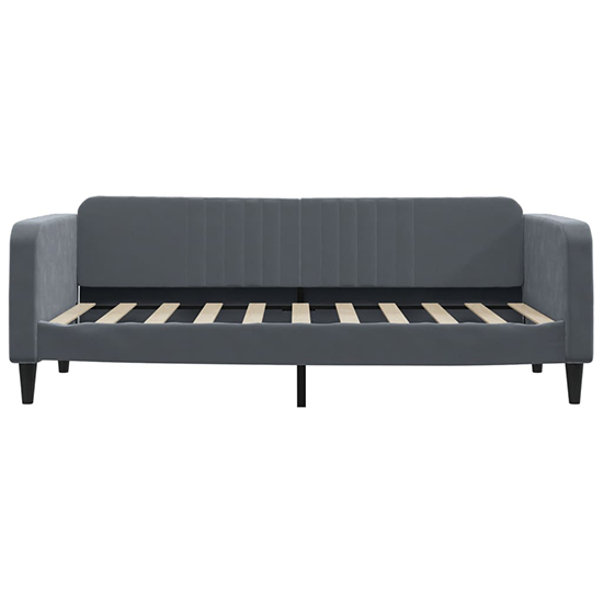 Jena Velvet Daybed With Mattress In Dark Grey