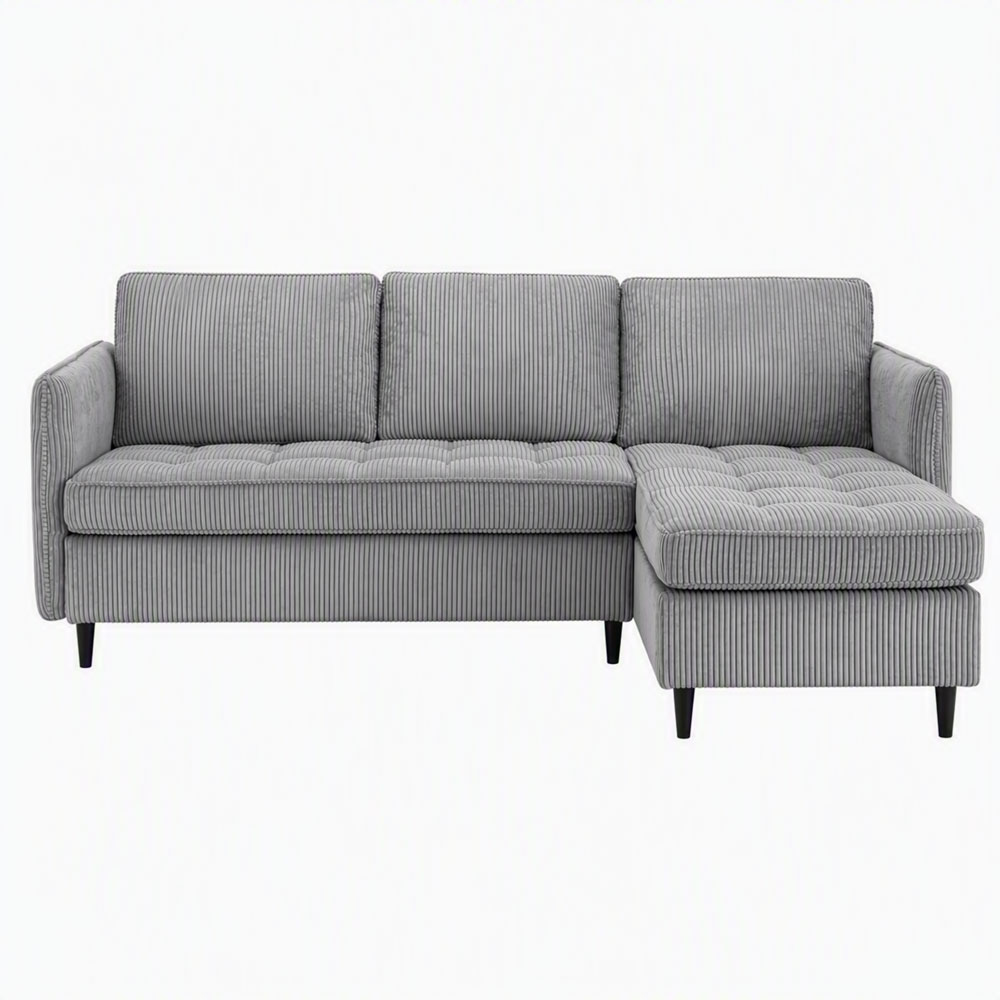 Jenaro Fabric L Shape Sofa in Grey