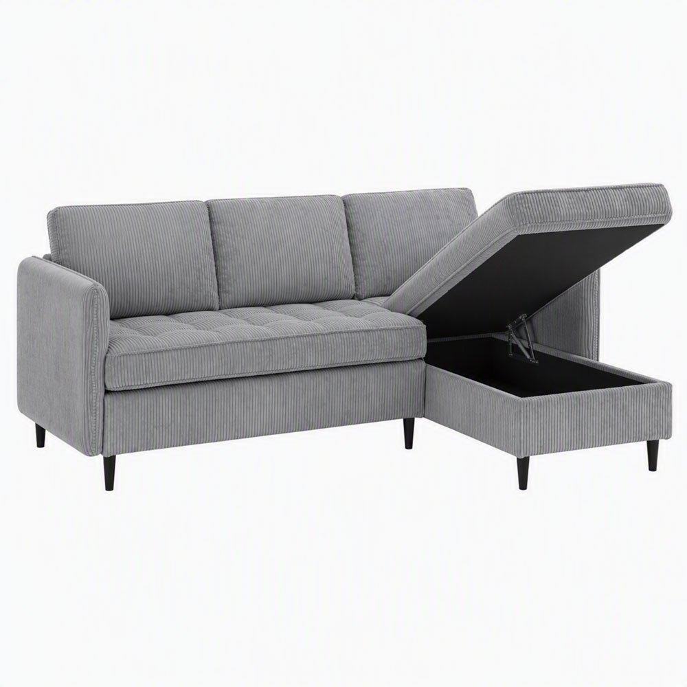 Jenaro Fabric L Shape Sofa in Grey