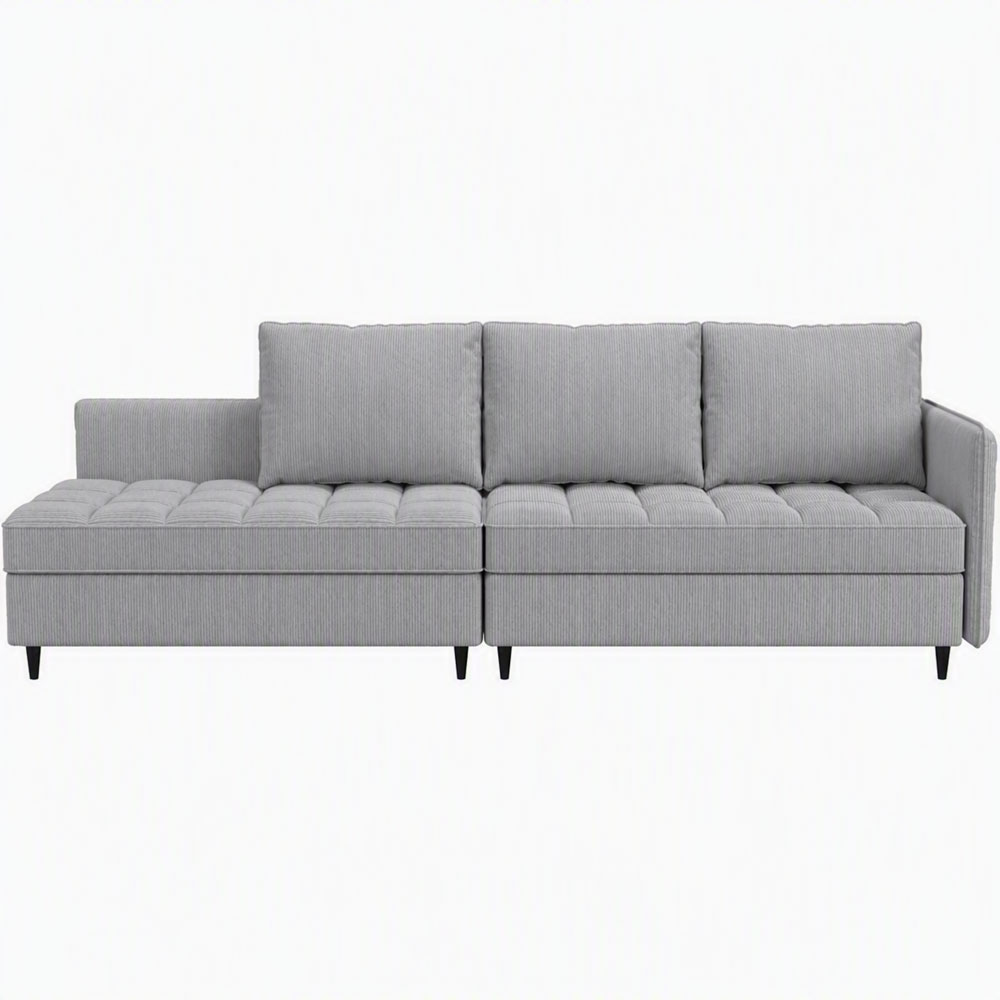 Jenaro Fabric L Shape Sofa in Grey