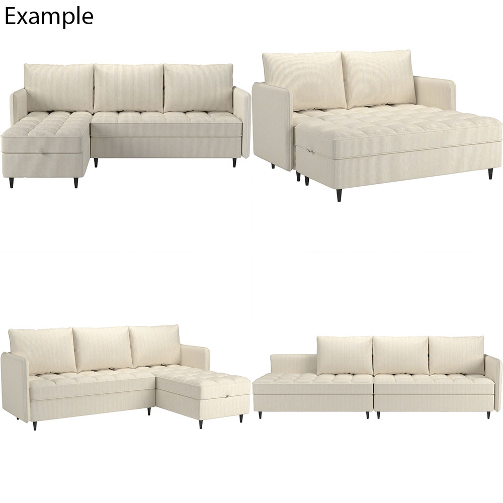 Jenaro Fabric L Shape Sofa in Grey