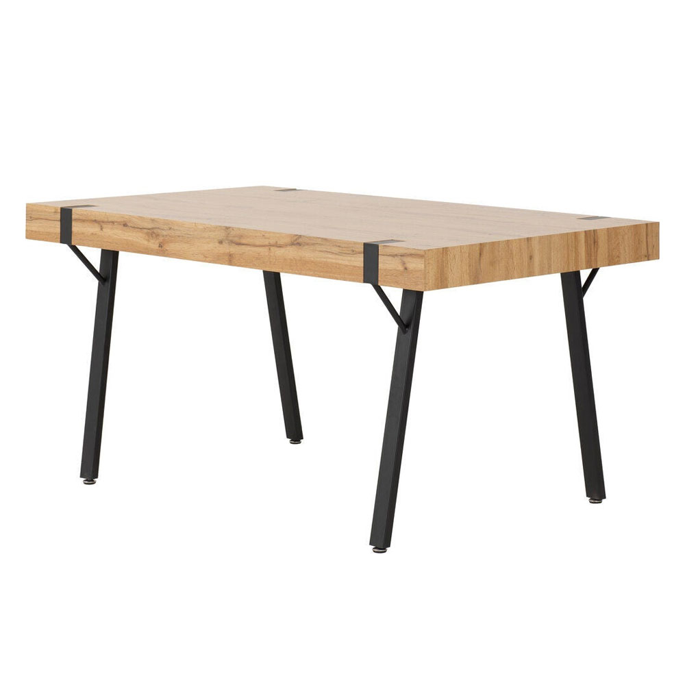 Jenlora Light Oak Wooden Dining Table with 4 Avah Emerald Green Chairs