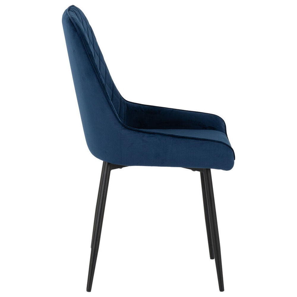 Jenlora Light Oak Wooden Dining Table with 4 Avah Sapphire Blue Chairs