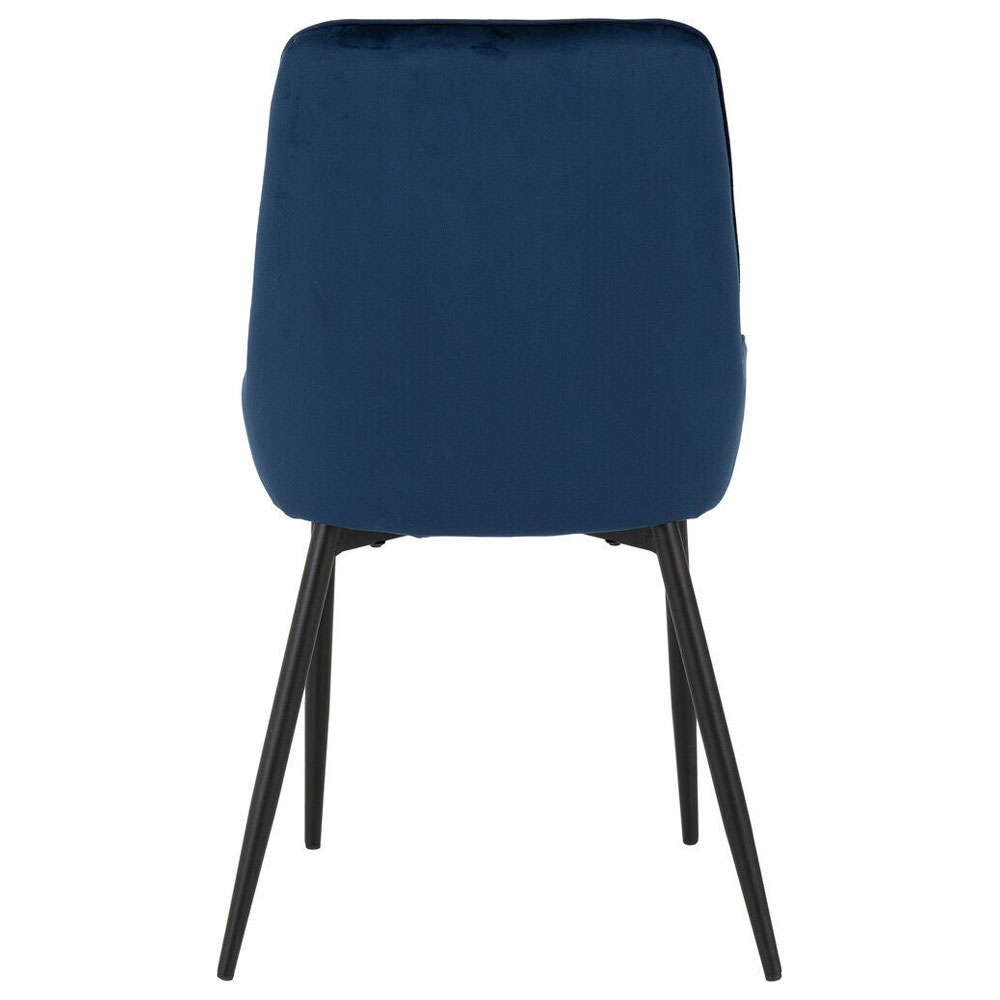Jenlora Light Oak Wooden Dining Table with 4 Avah Sapphire Blue Chairs