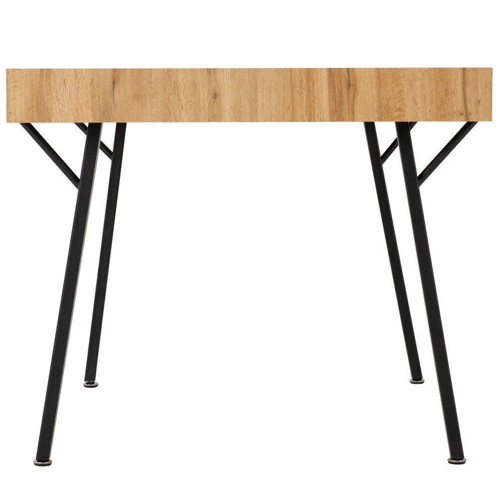 Jenlora Wooden Dining Table with Black Legs in Light Oak