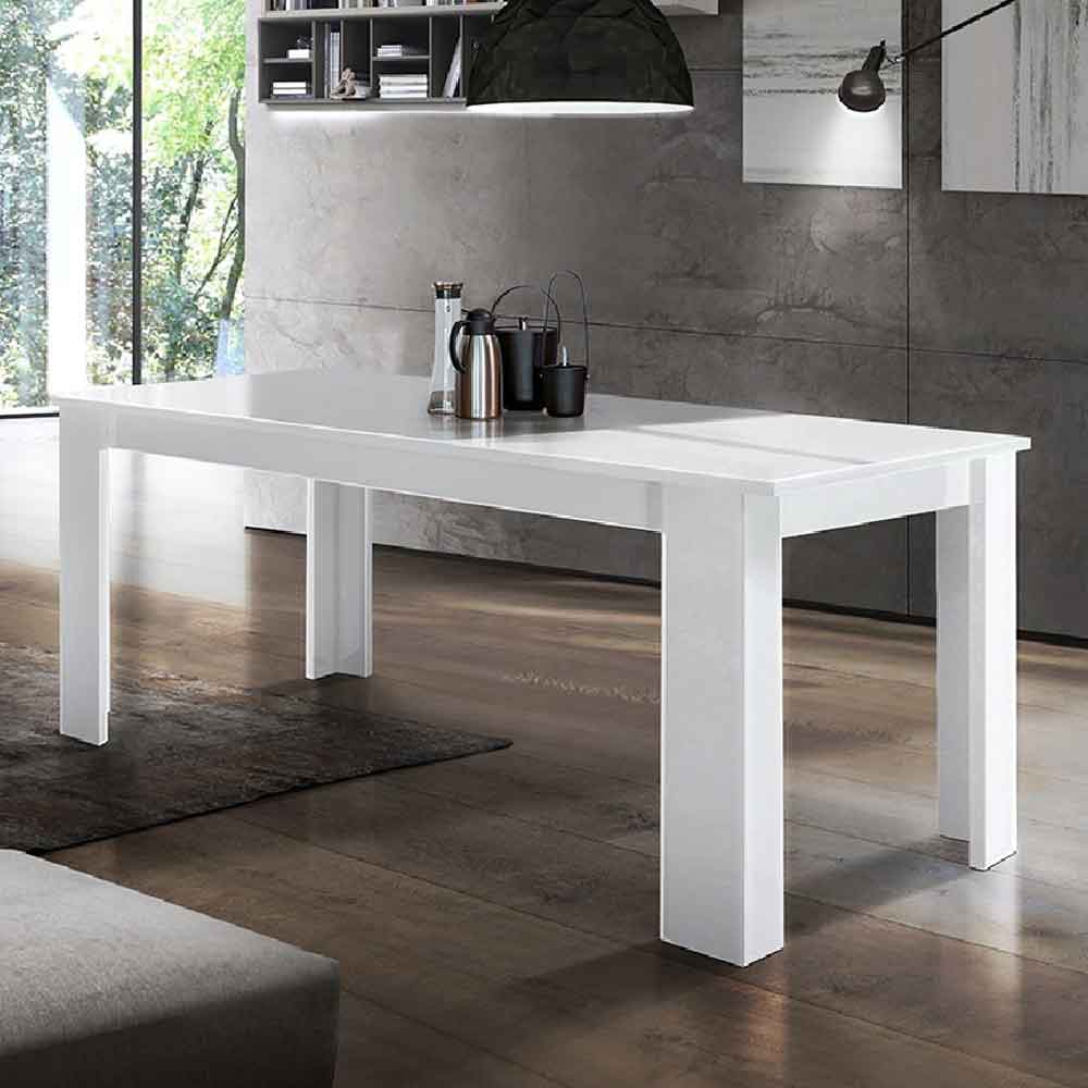 Jennings Medium High Gloss Extending Dining Table In White