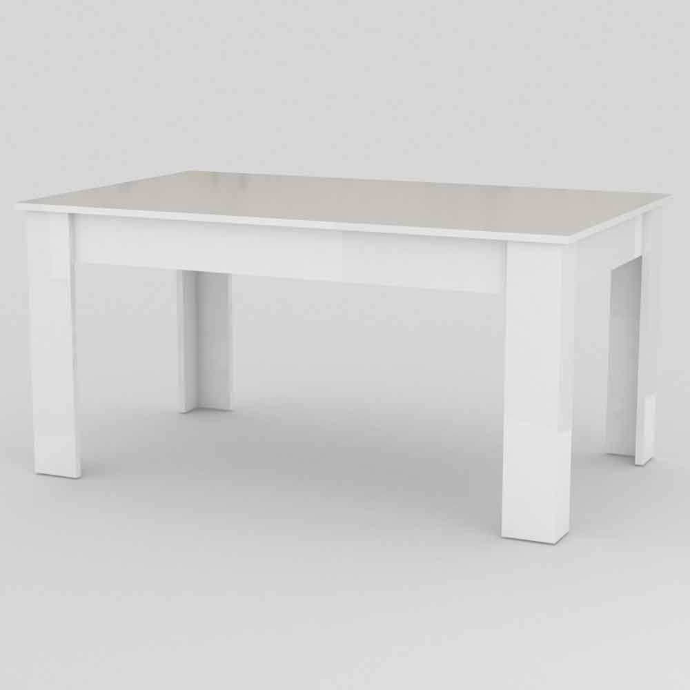 Jennings Medium High Gloss Extending Dining Table In White