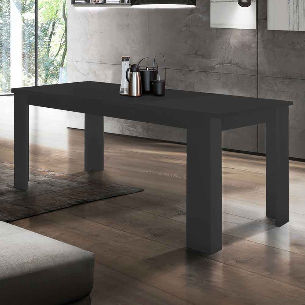 Jennings Medium Wooden Extending Dining Table In Matte Anthracite