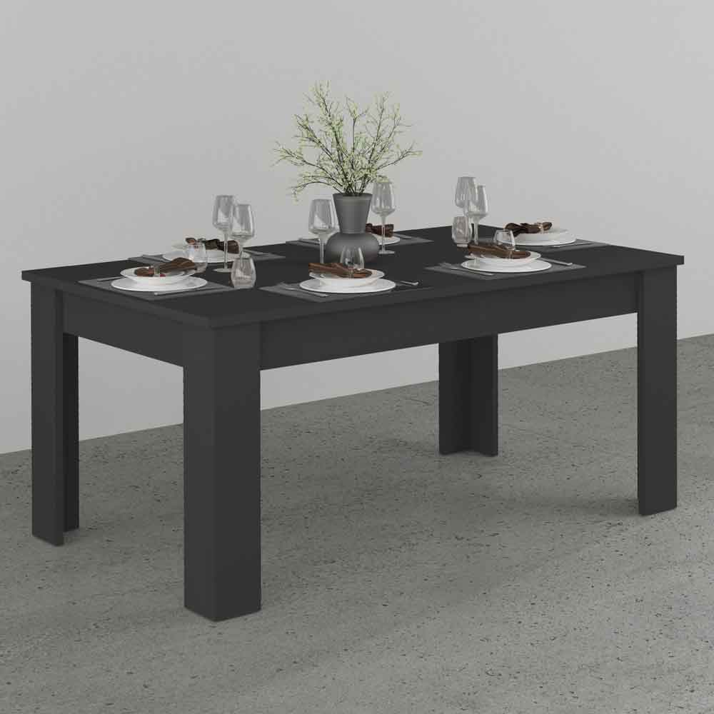Jennings Medium Wooden Extending Dining Table In Matte Anthracite