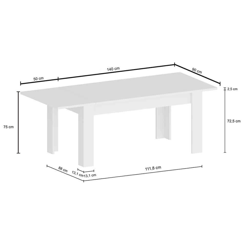 Jennings Medium Wooden Extending Dining Table In Taupe