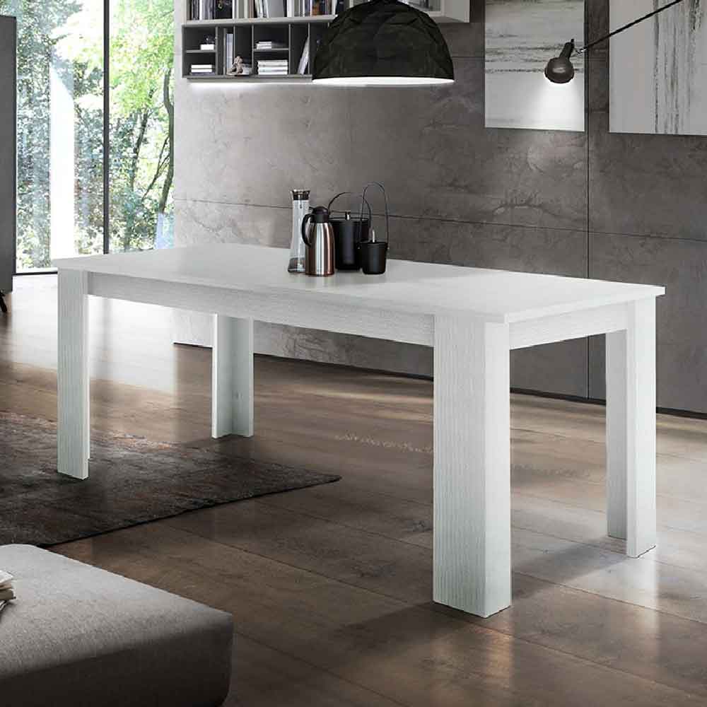 Jennings Medium Wooden Extending Dining Table In White larch