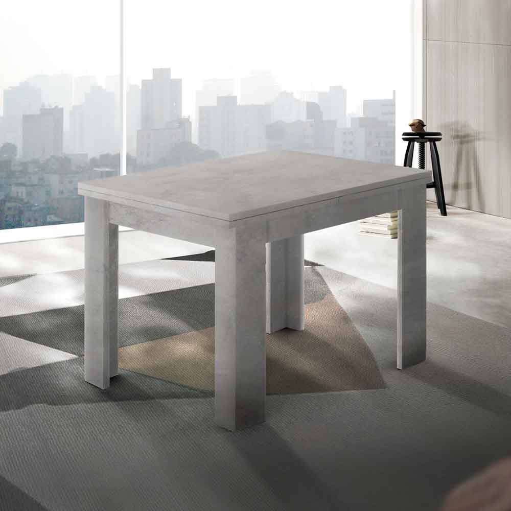 Jennings Small Wooden Extending Dining Table In Bronx Concrete