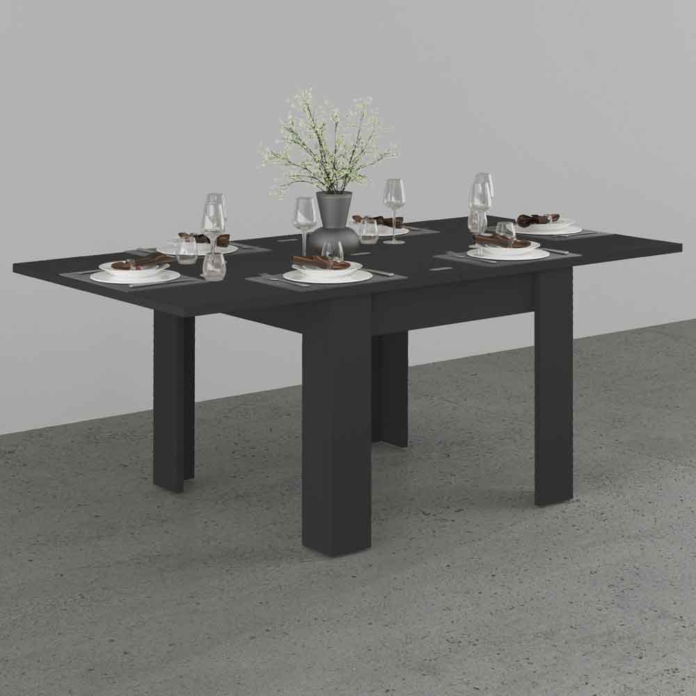 Jennings Small Wooden Extending Dining Table In Matte Anthracite