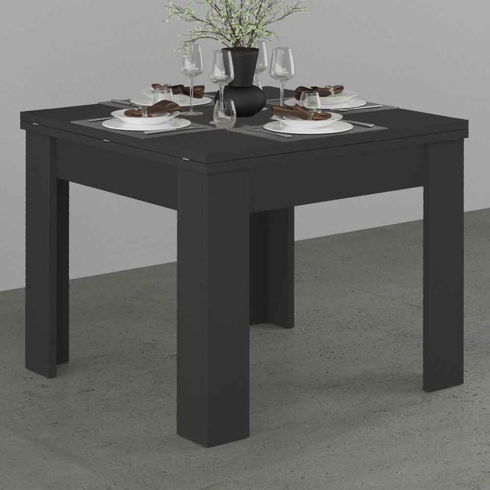 Jennings Small Wooden Extending Dining Table In Matte Anthracite