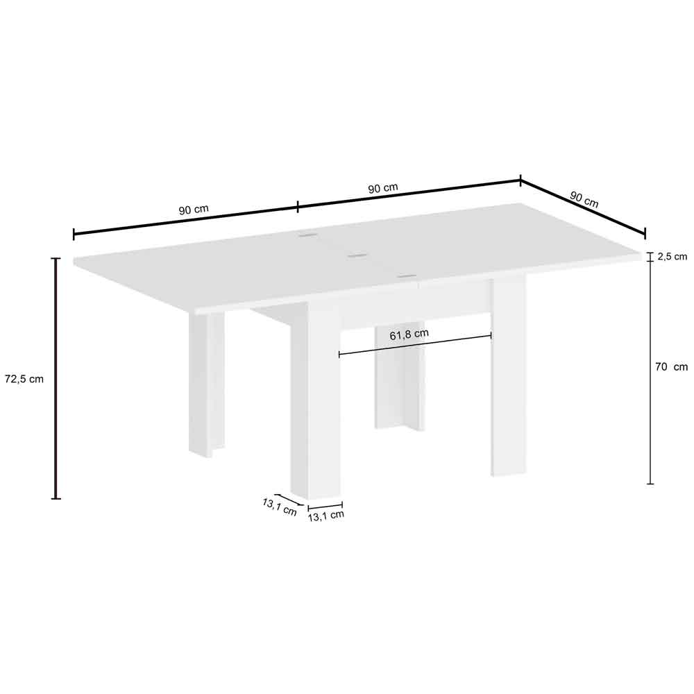 Jennings Small Wooden Extending Dining Table In Taupe