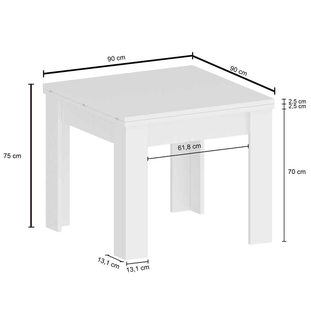 Jennings Small Wooden Extending Dining Table In Taupe