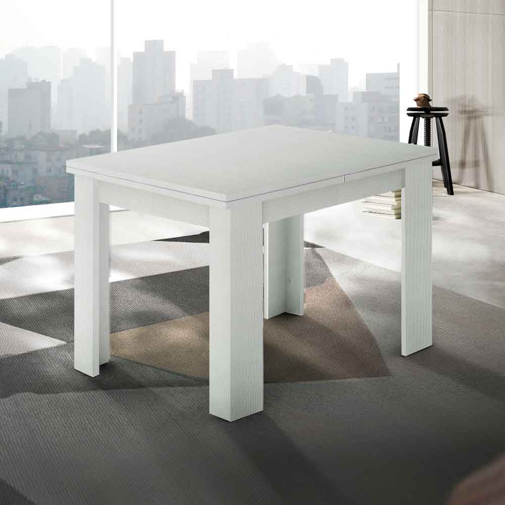 Jennings Small Wooden Extending Dining Table In White larch