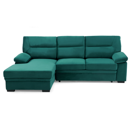Jennot Velvet Right Hand Facing Corner Sofa Bed In Green_5