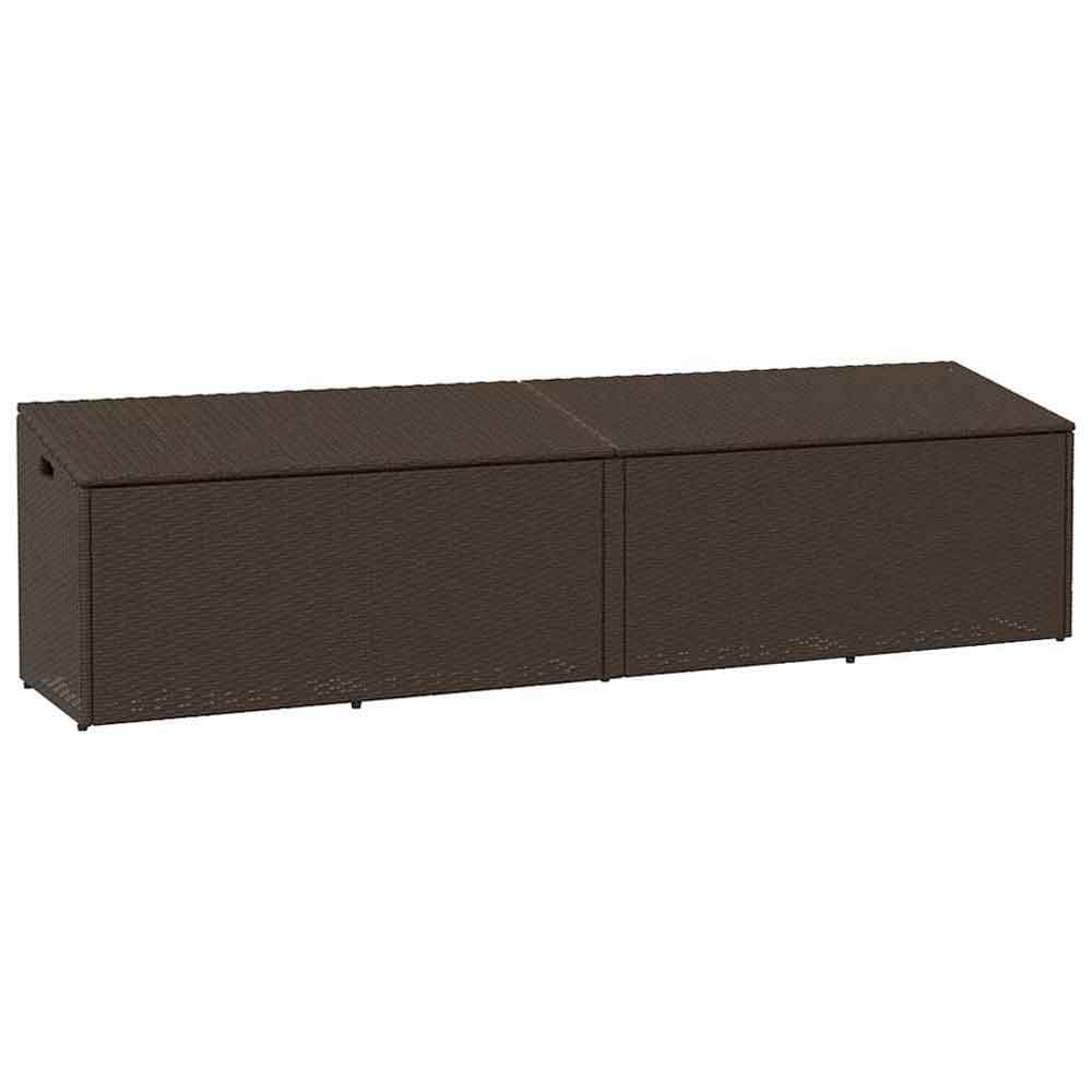 Jenrix Garden Poly Rattan Double Storage Box in Brown