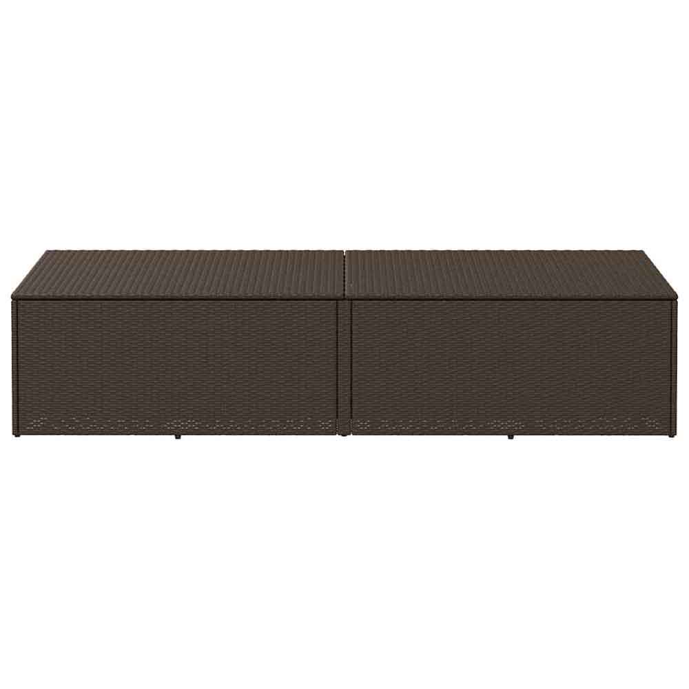 Jenrix Garden Poly Rattan Double Storage Box in Brown