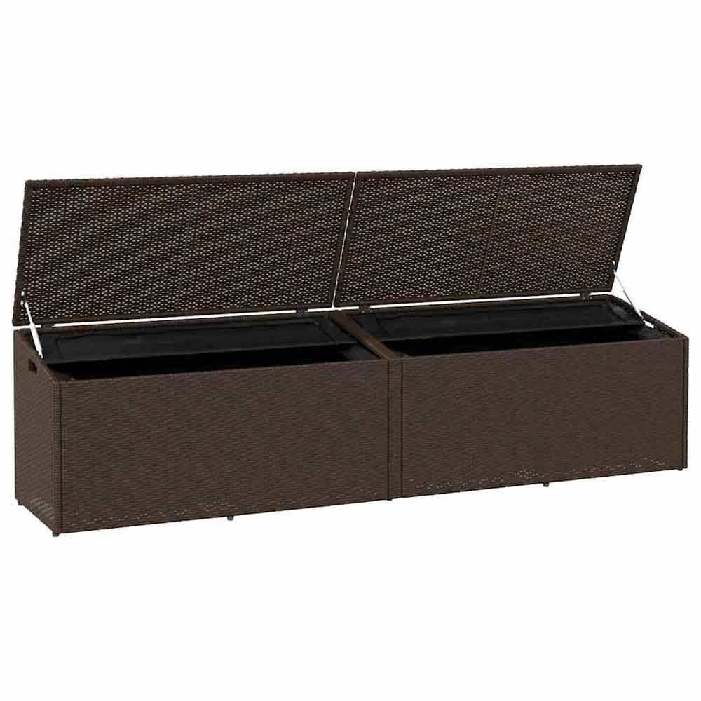 Jenrix Garden Poly Rattan Double Storage Box in Brown